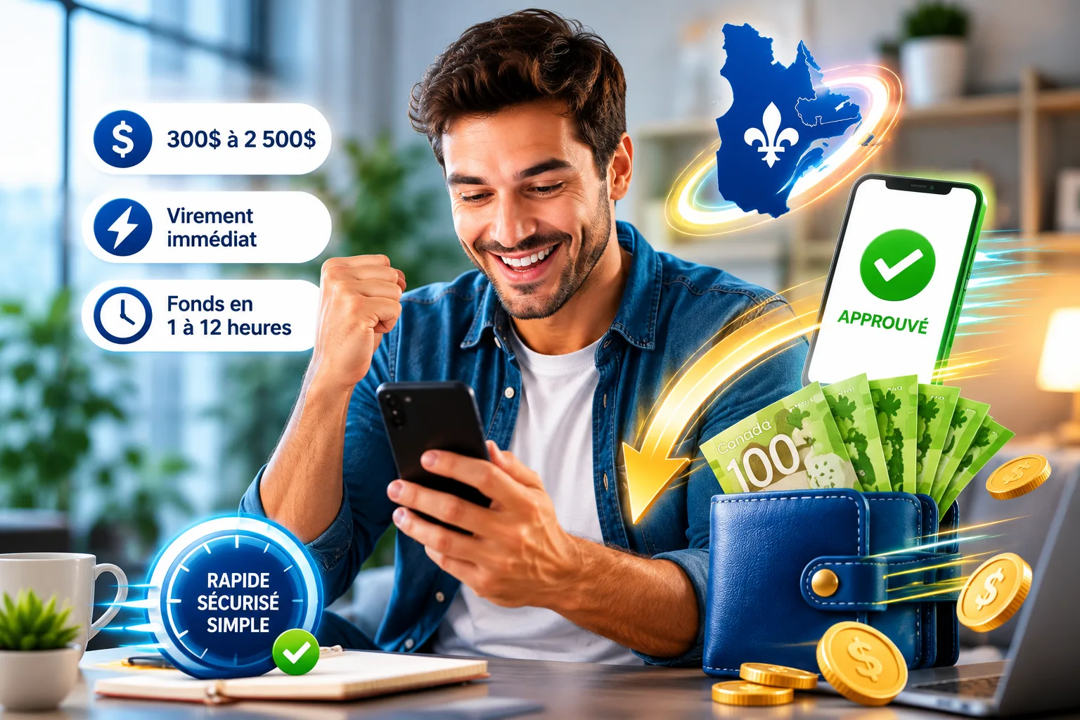 Mini prêt virement immédiat au Québec – fonds en quelques heures